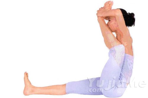 坐姿拉腿呼吸康复体式:缓解支气管扩张,预防支气管炎,清肺养神,改善腿部循环塑形强背(图3) 单腿绕头式3