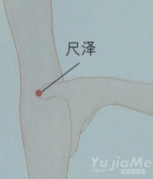 点按尺泽穴